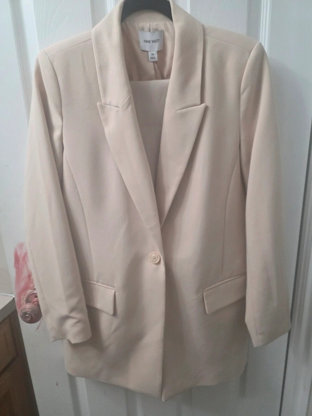 Nine West Cream Single-Button Blazer Jacket